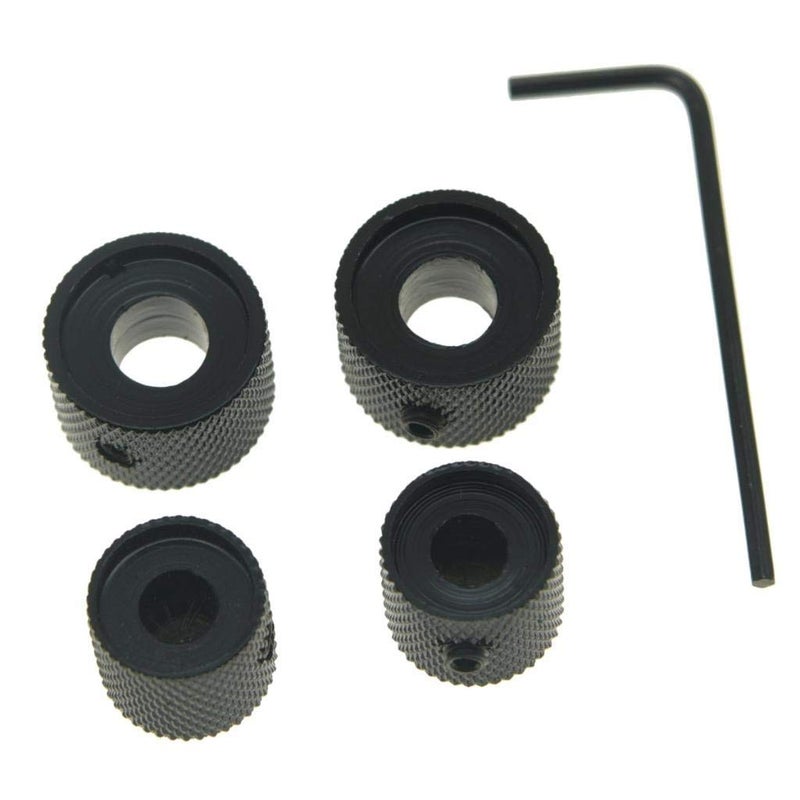 KAISH Pack of 2 Metal Dual Concentric Stacked Control Knobs Guitar Bass Parts for Electric Guitar Bass Black - Image 3